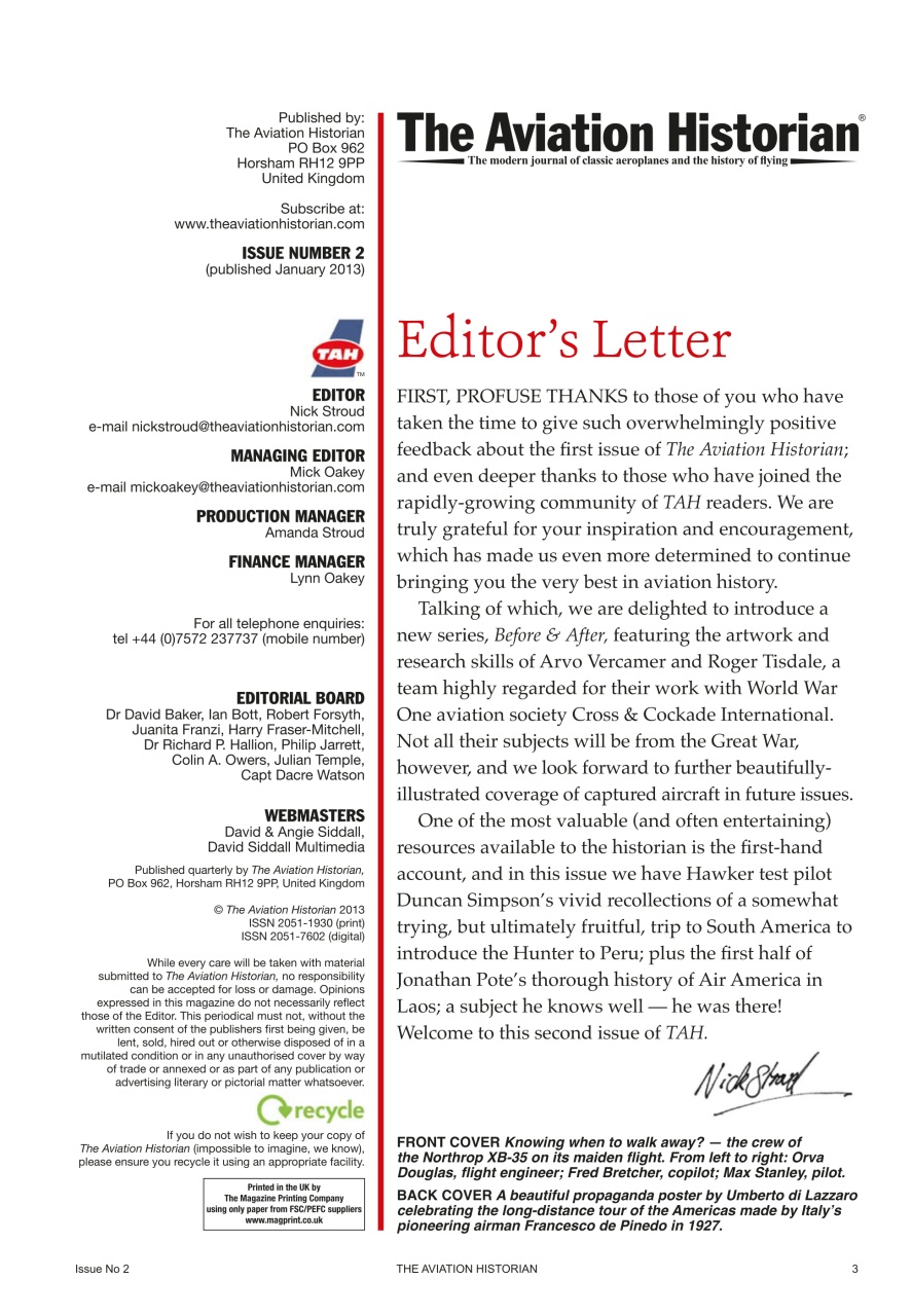 The Aviation Historian Magazine Preview Pages