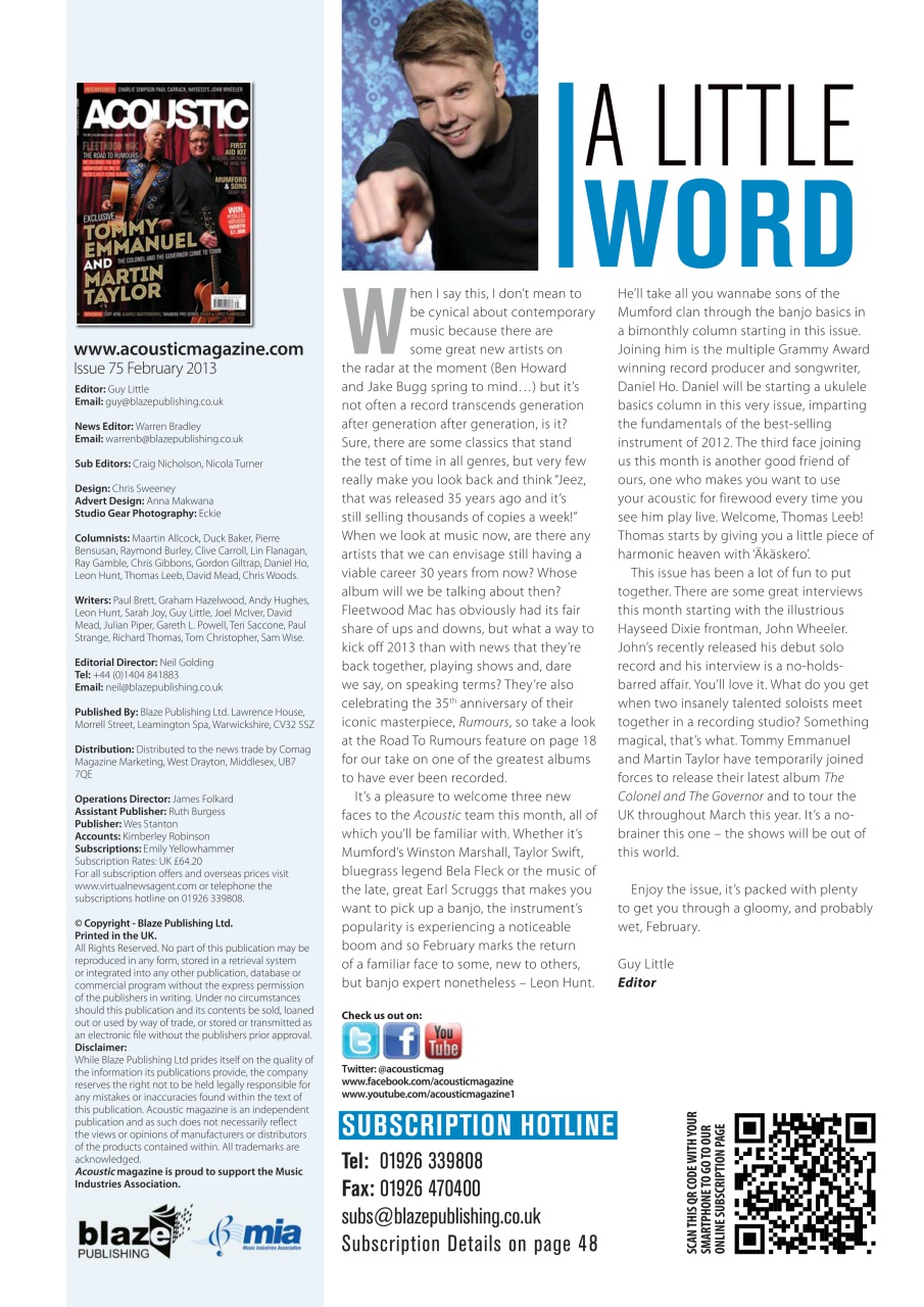 Acoustic Preview Pages