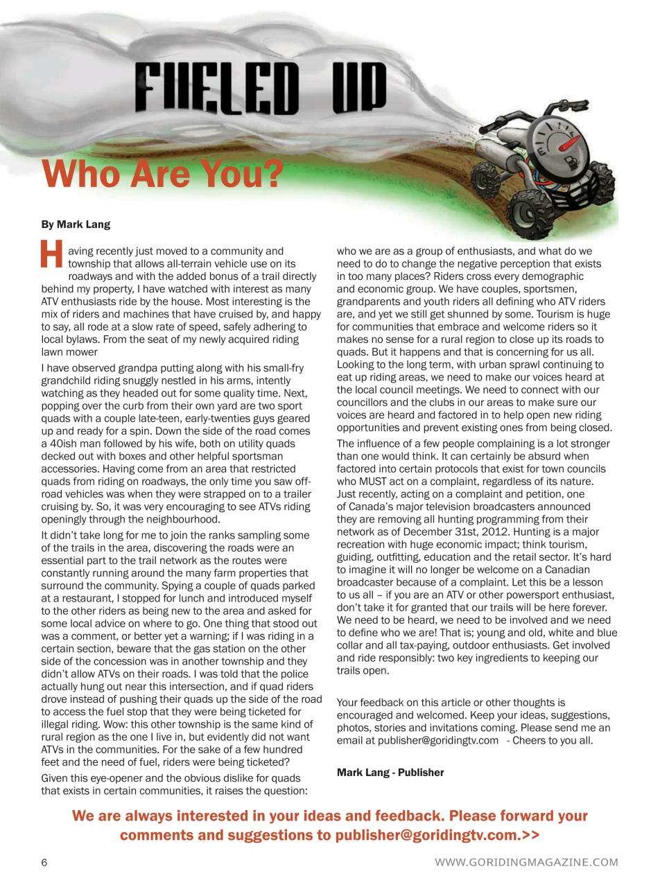 Go Riding ATVing Magazine Preview Pages