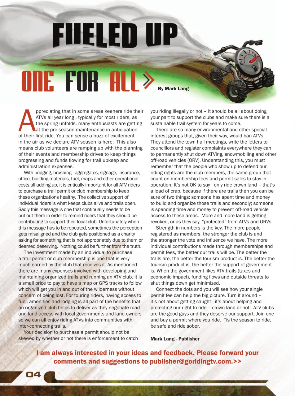 Go Riding ATVing Magazine Preview Pages