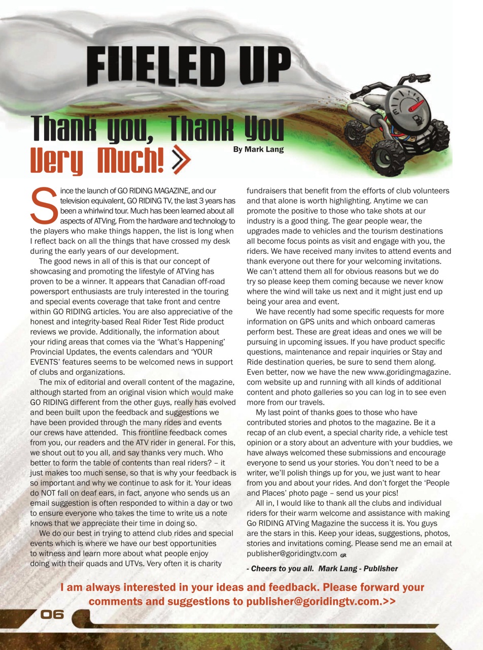 Go Riding ATVing Magazine Preview Pages