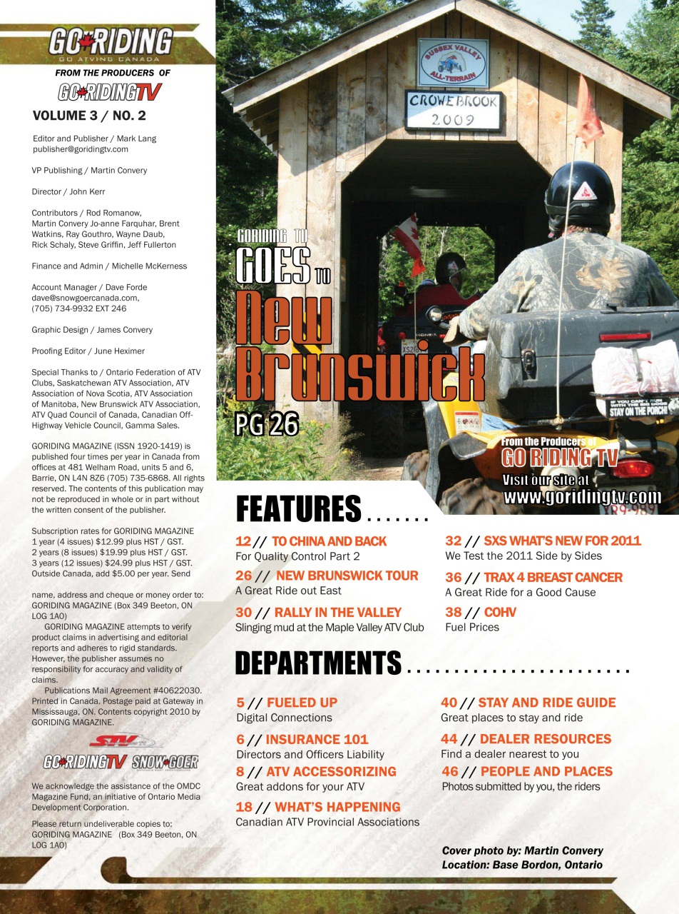 Go Riding ATVing Magazine Preview Pages