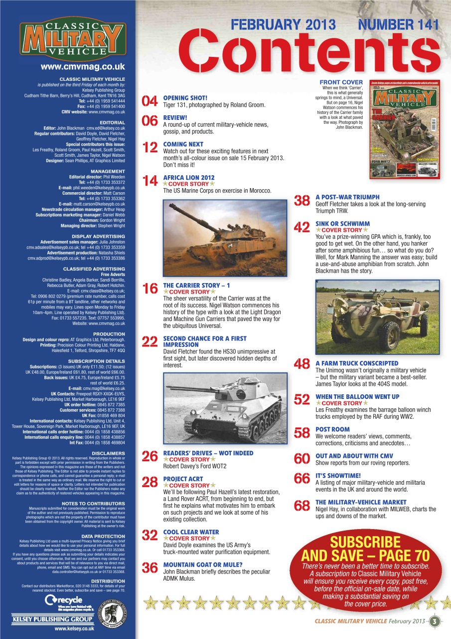 Classic Military Vehicle Preview Pages
