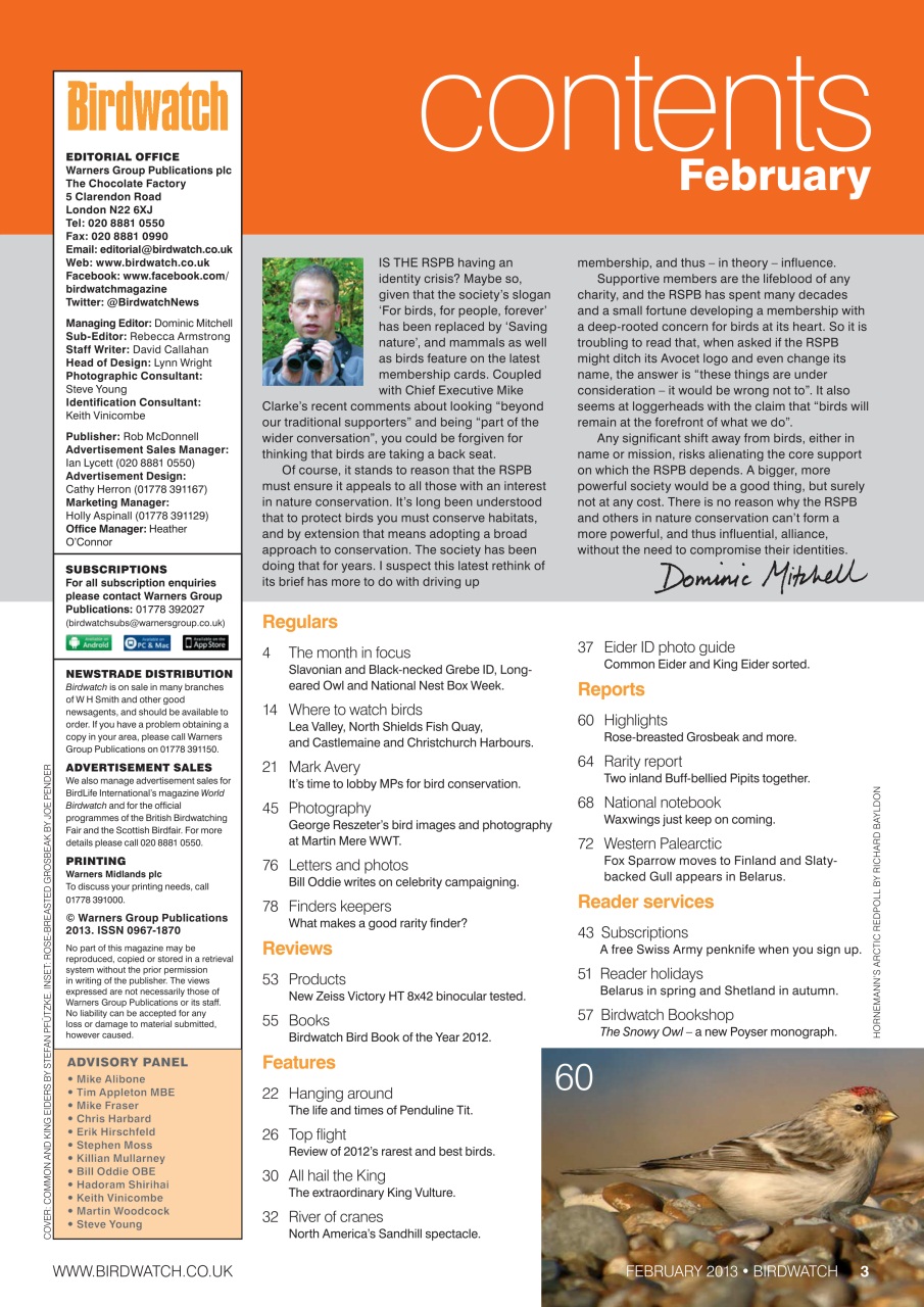 Birdwatch Magazine Preview Pages