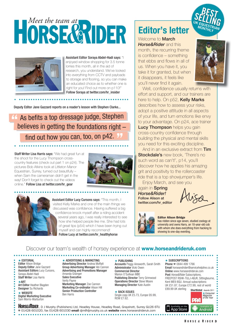 Horse&Rider Magazine - UK equestrian magazine for Horse and Rider Preview Pages