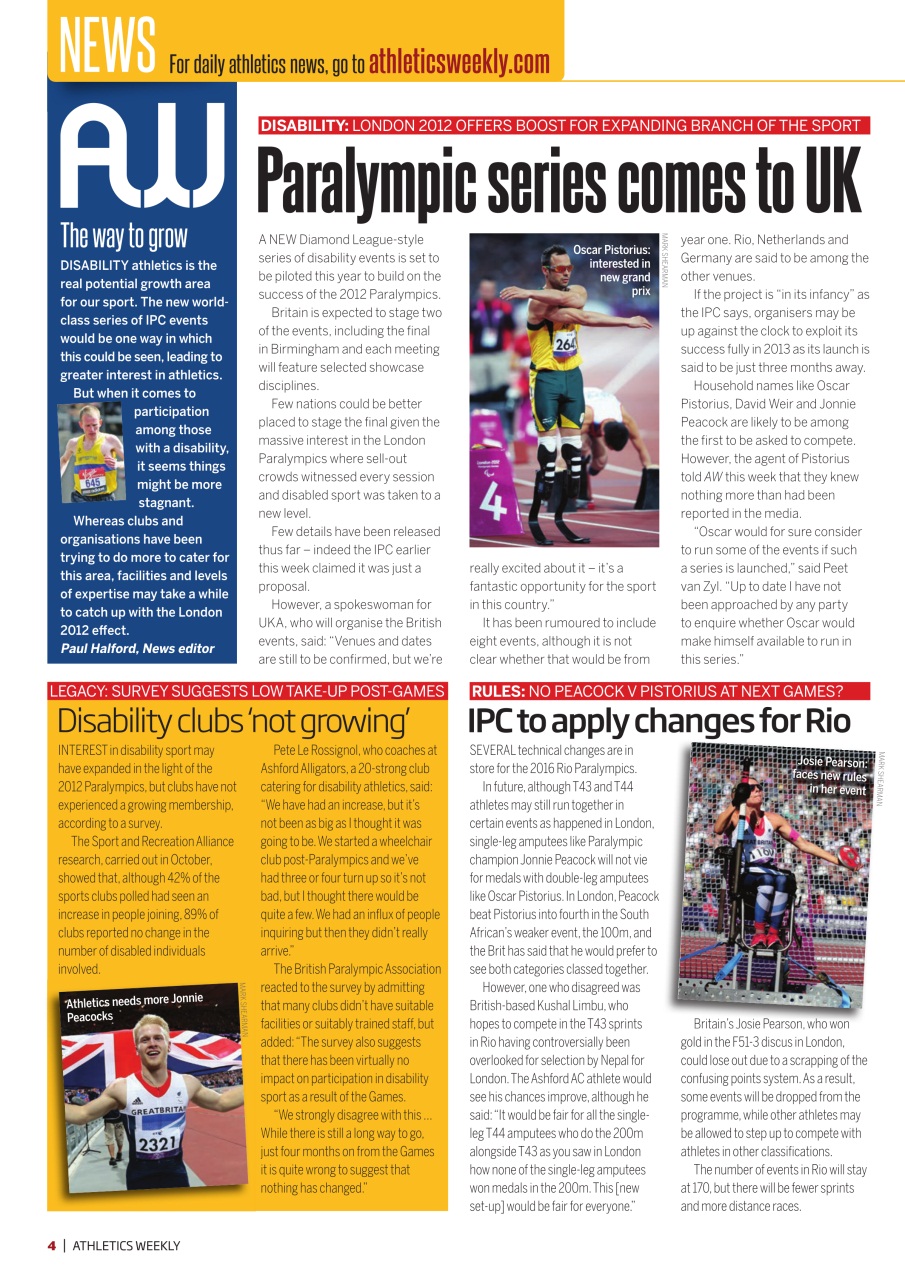 AW – Athletics Weekly Magazine Preview Pages