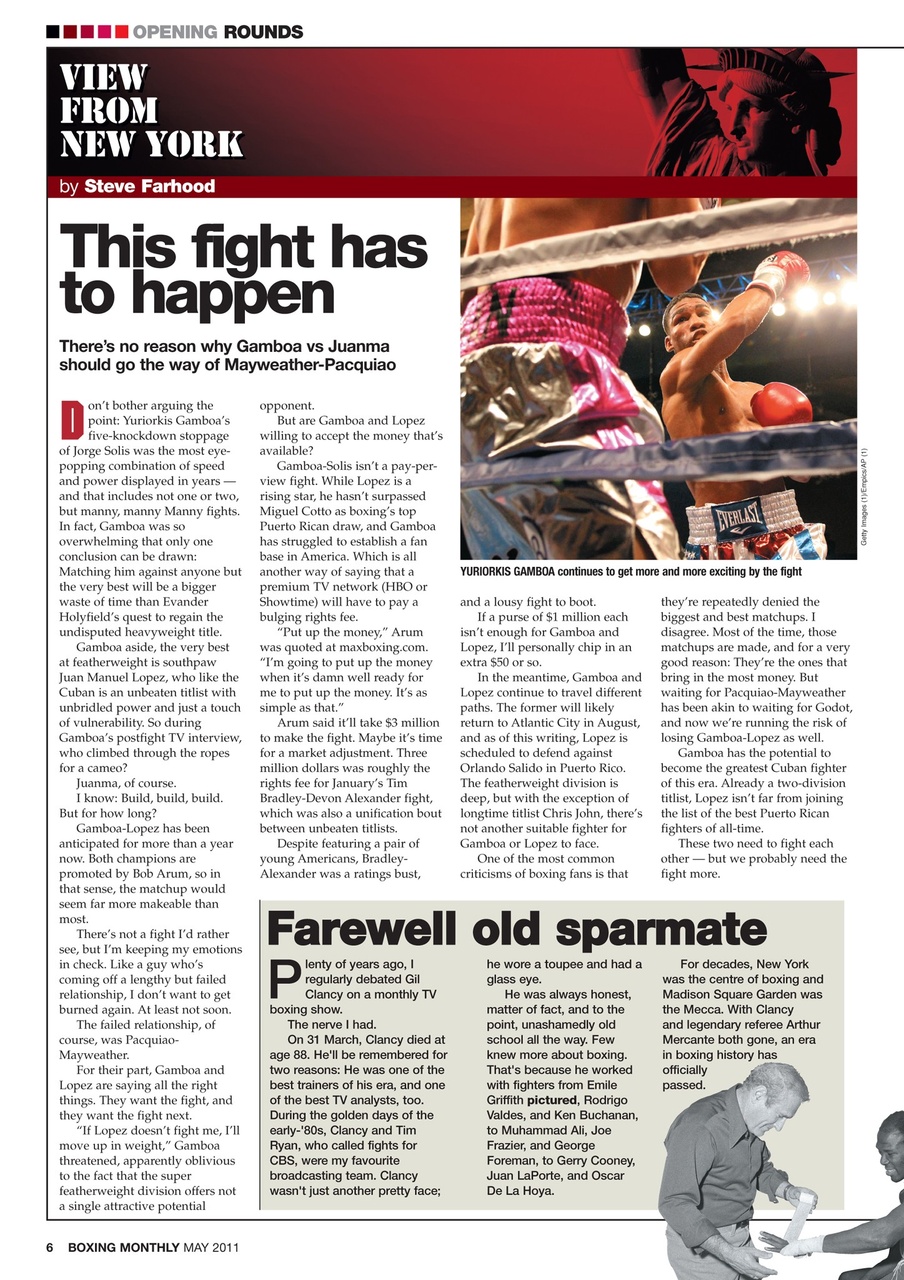 Boxing Monthly Preview Pages