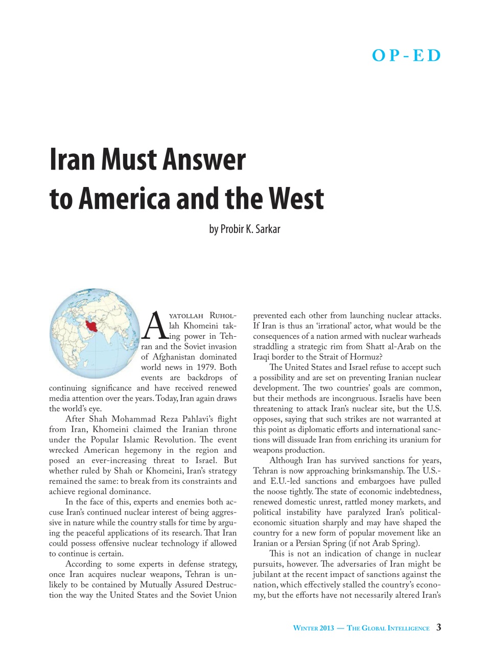 The Global Intelligence Preview Pages