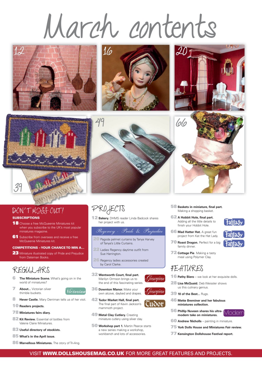 Dolls House and Miniature Scene Preview Pages