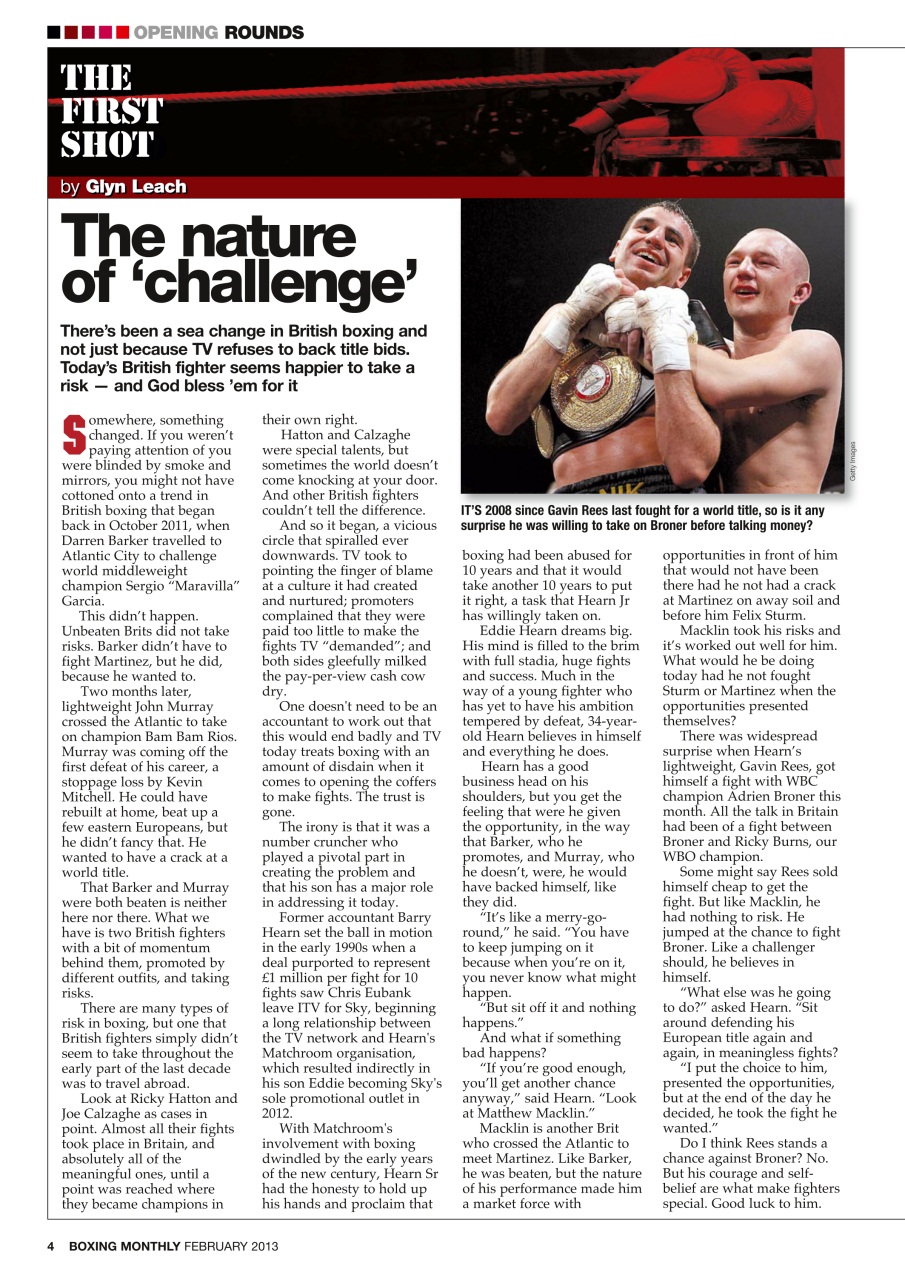 Boxing Monthly Preview Pages
