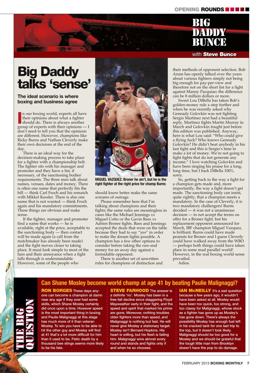 Boxing Monthly Preview Pages