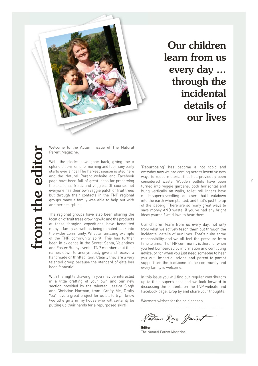 The Natural Parent Magazine Preview Pages