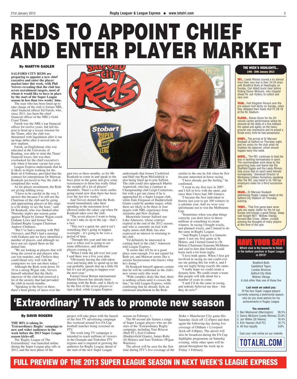 League Express Preview Pages