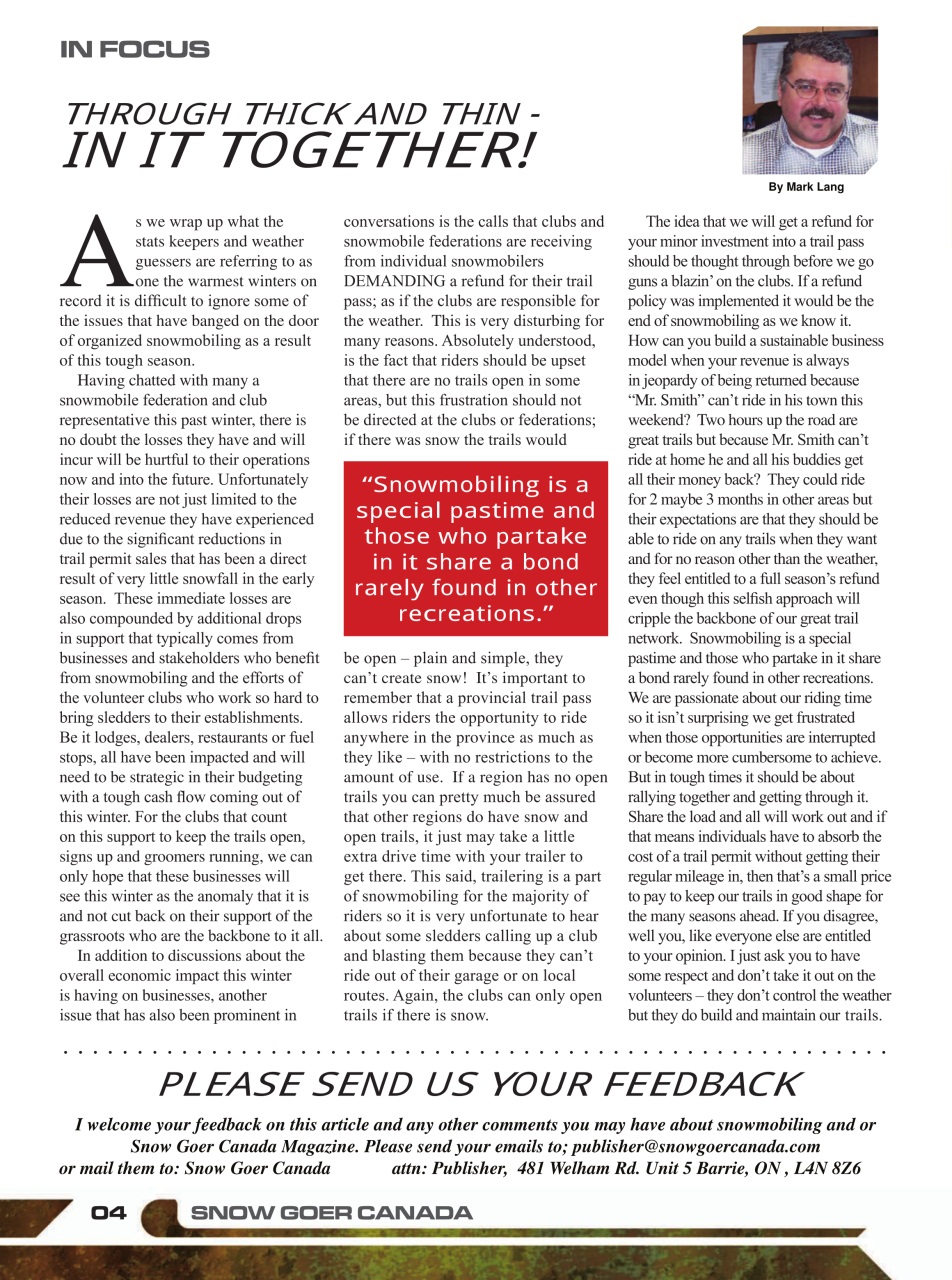 Snow Goer Canada Preview Pages