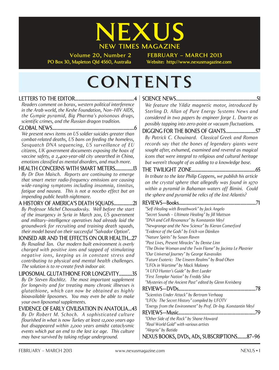 Nexus Magazine Preview Pages