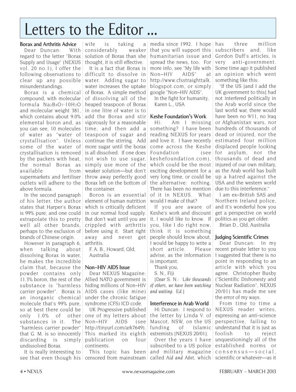 Nexus Magazine Preview Pages