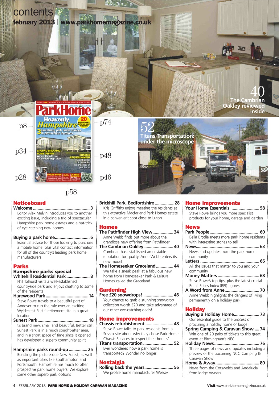 Park Home & Holiday Living Preview Pages
