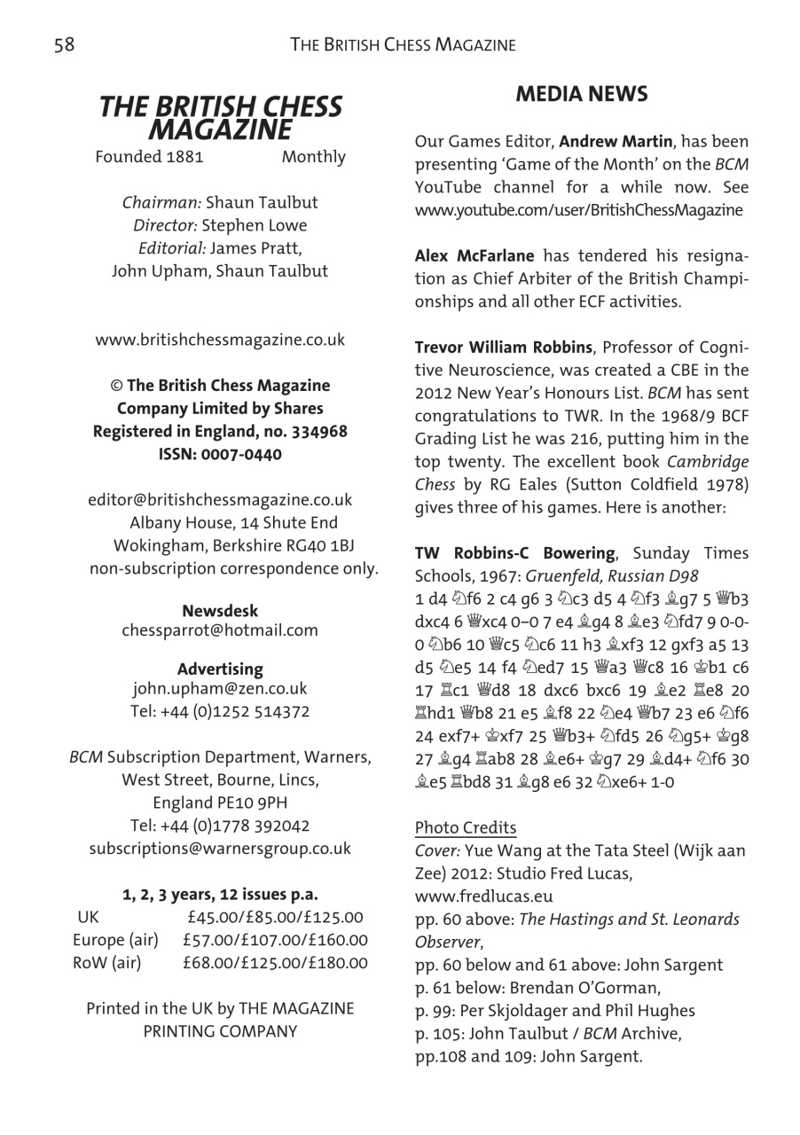 British Chess Magazine Preview Pages