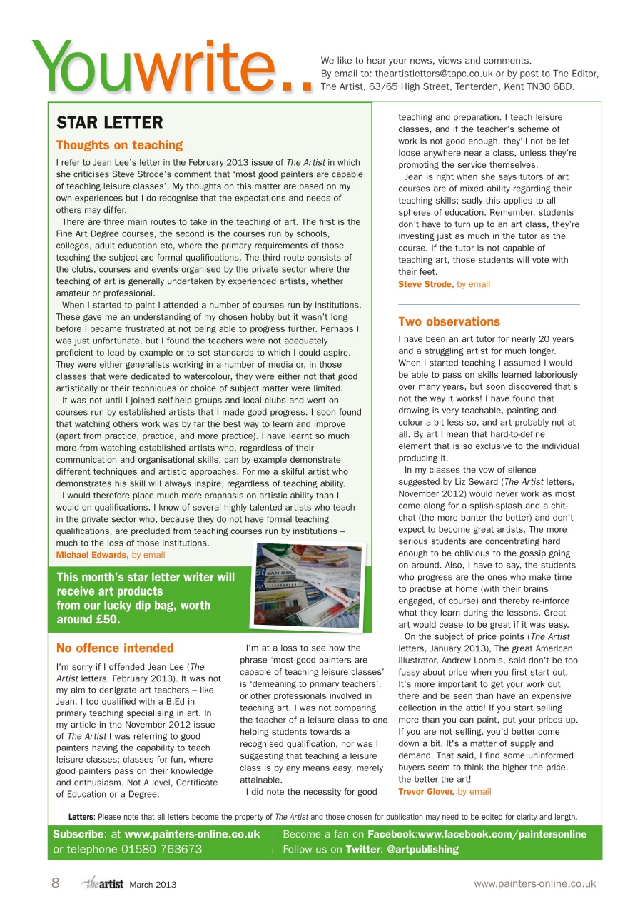 The Artist Preview Pages