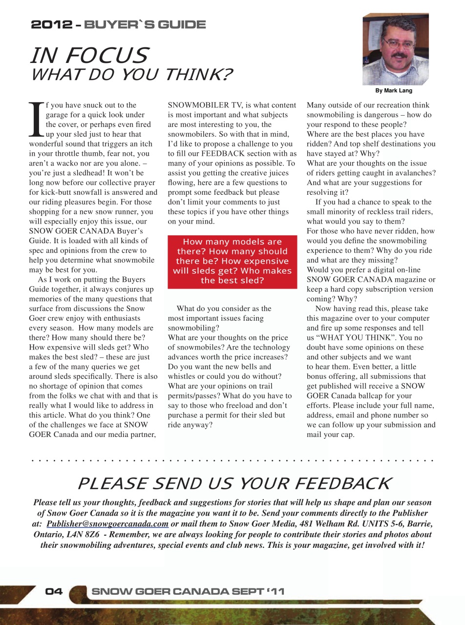 Snow Goer Canada Preview Pages