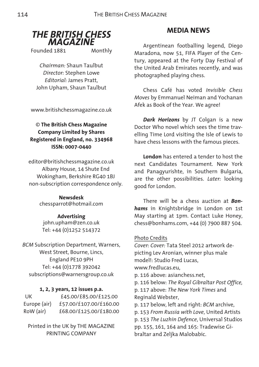 British Chess Magazine Preview Pages