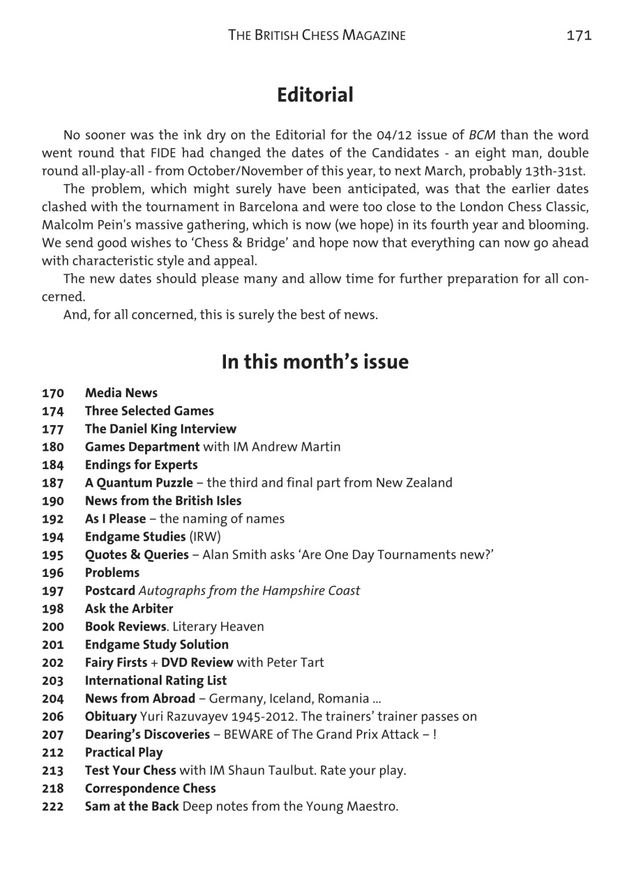 British Chess Magazine Preview Pages