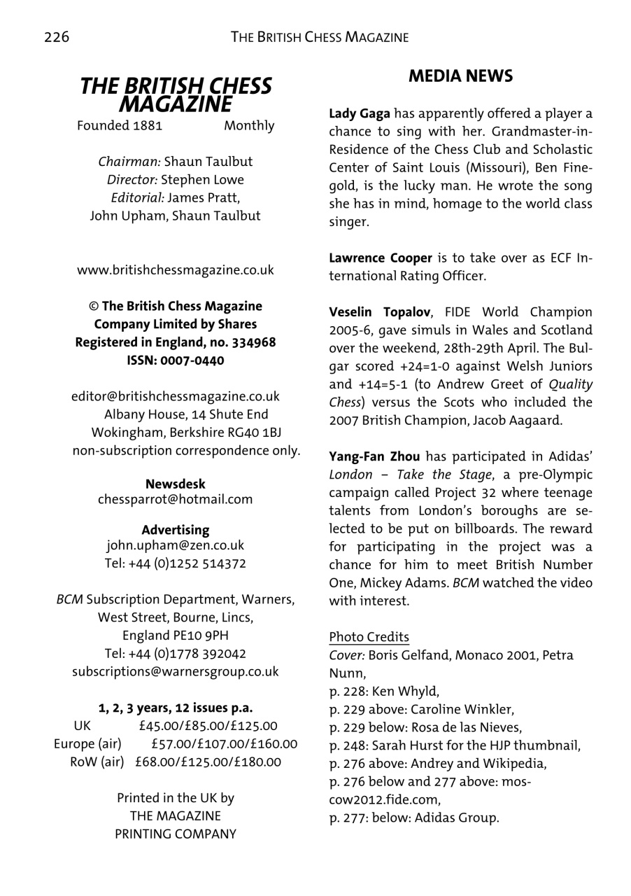 British Chess Magazine Preview Pages