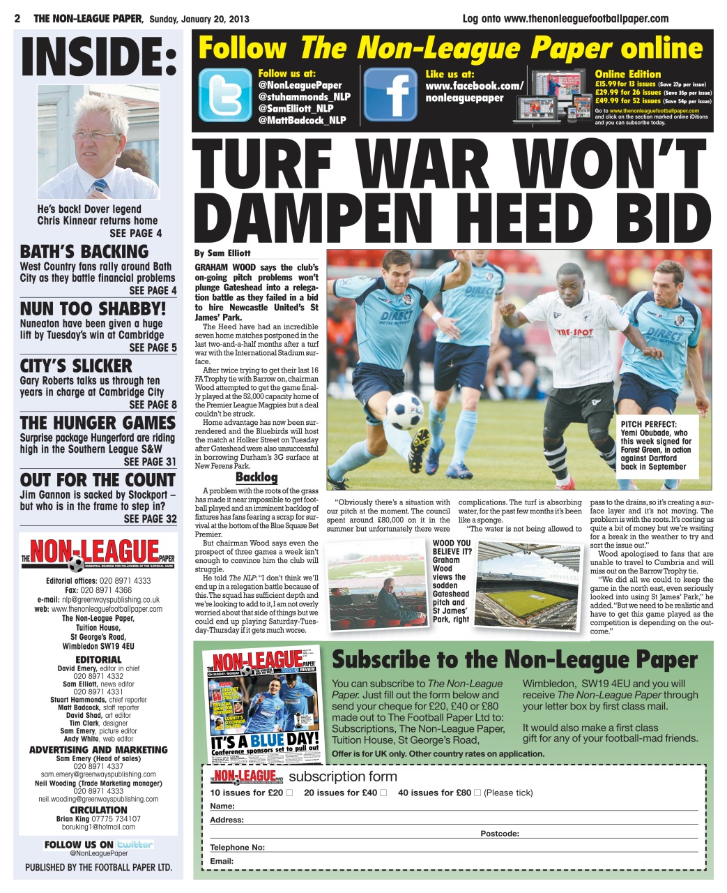 The Non-League Football Paper Preview Pages