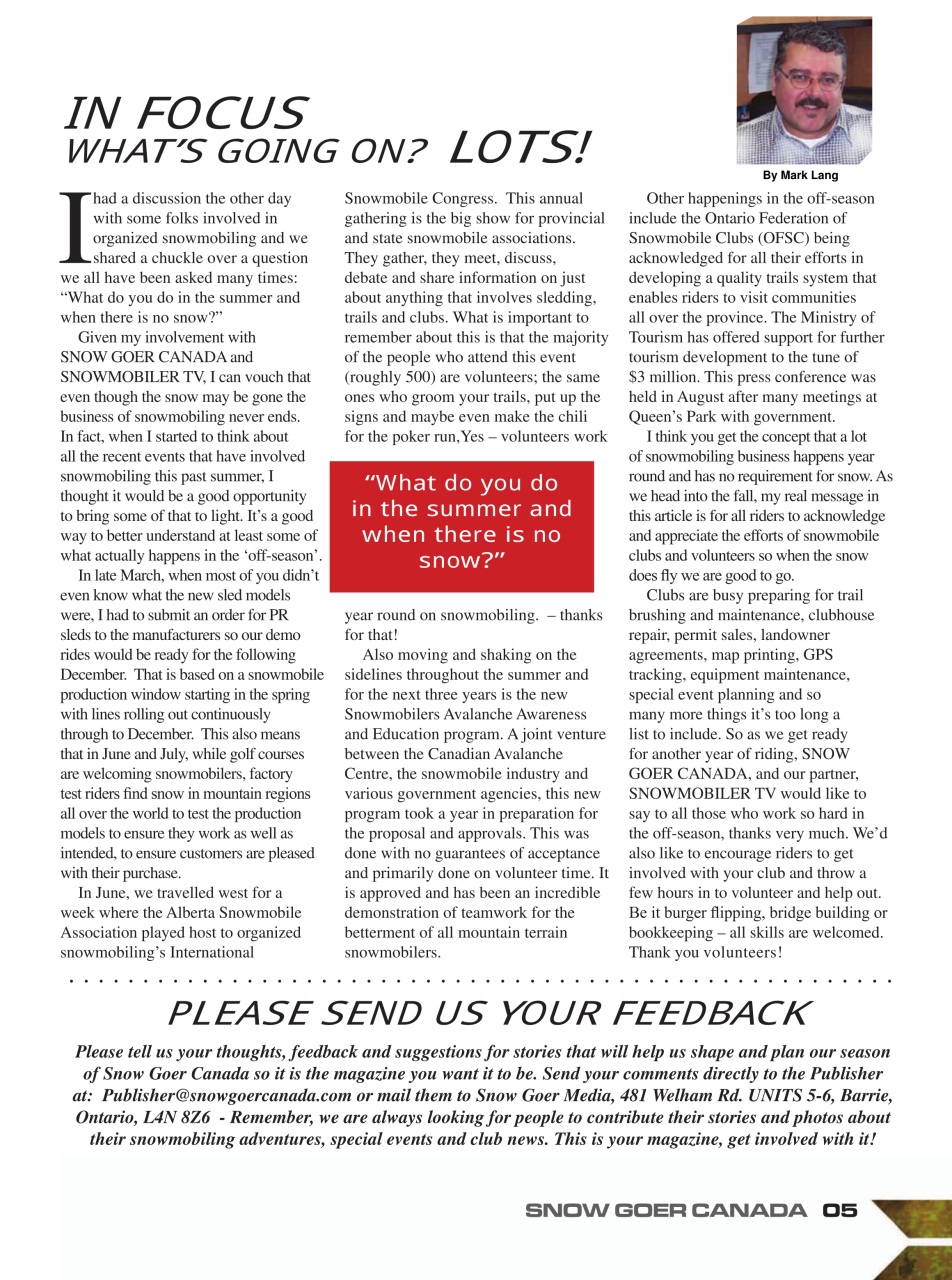 Snow Goer Canada Preview Pages