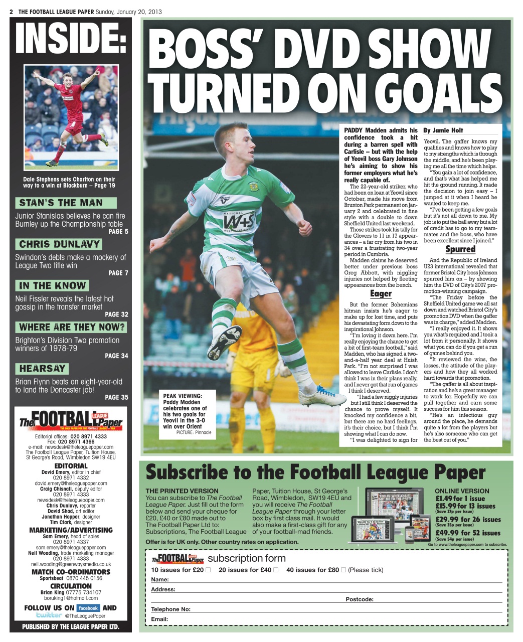 The Football League Paper Preview Pages