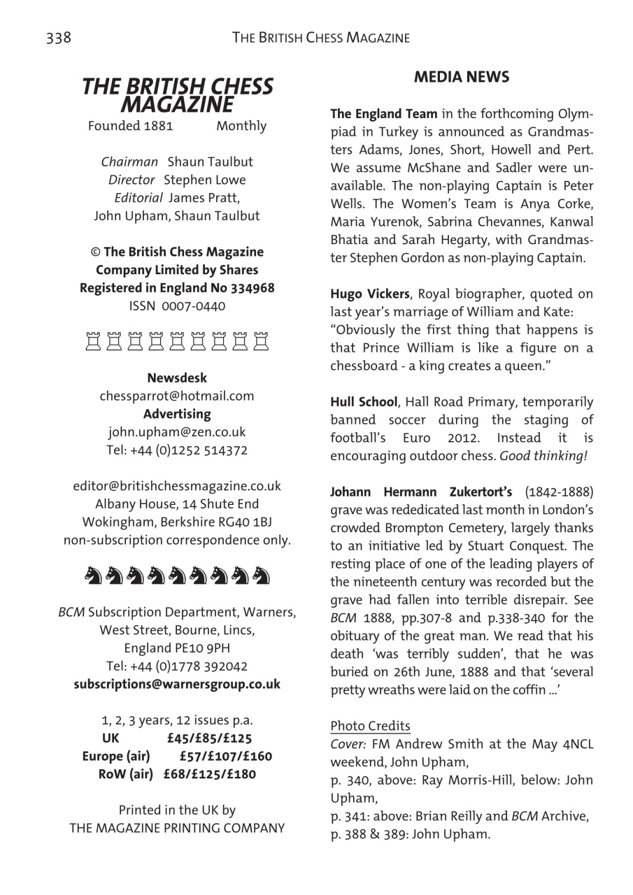 British Chess Magazine Preview Pages
