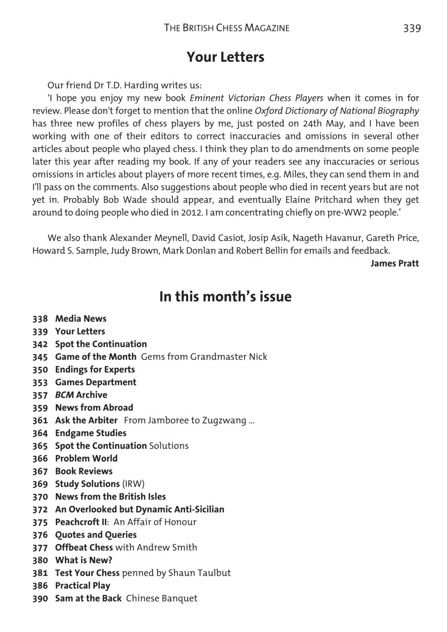 British Chess Magazine Preview Pages