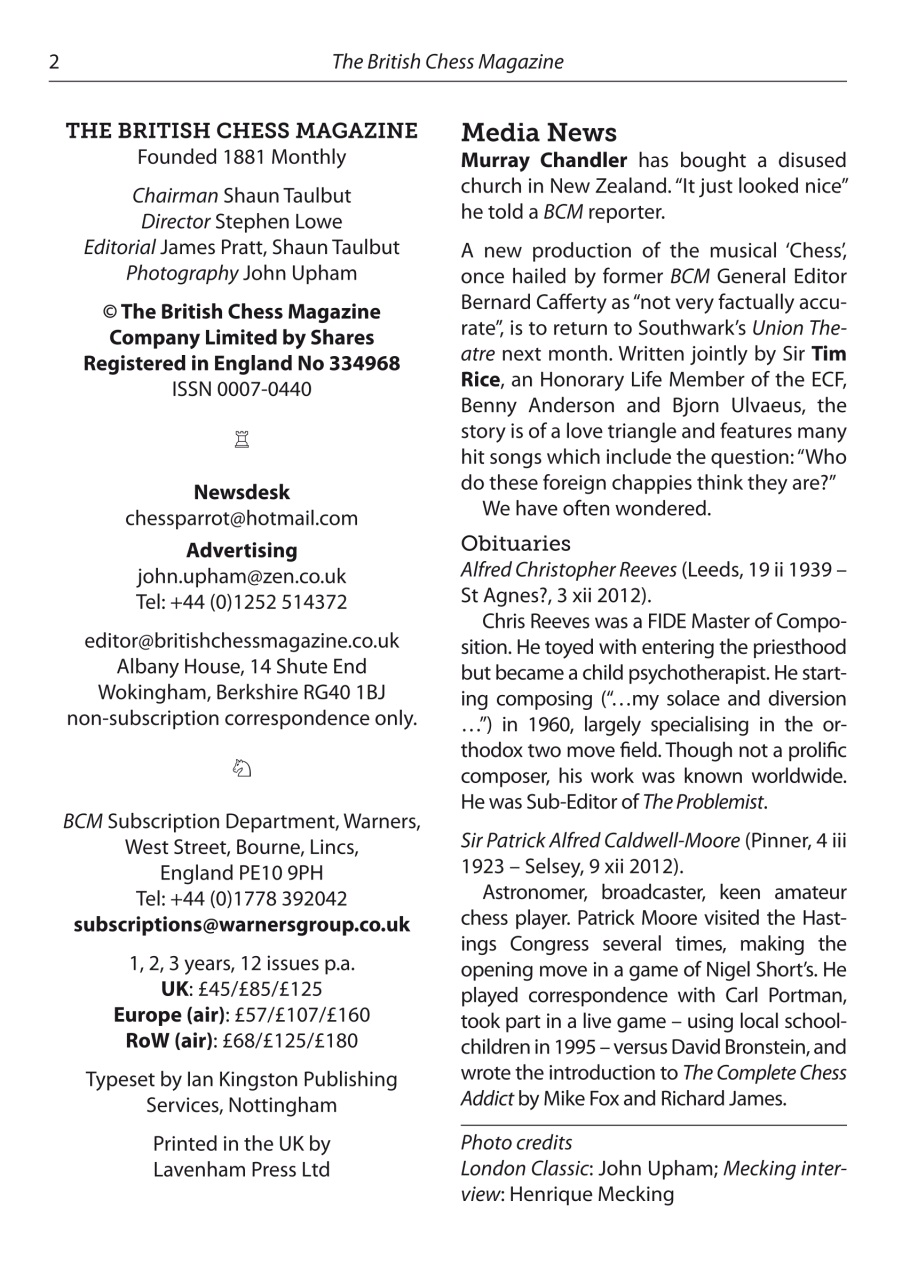British Chess Magazine Preview Pages