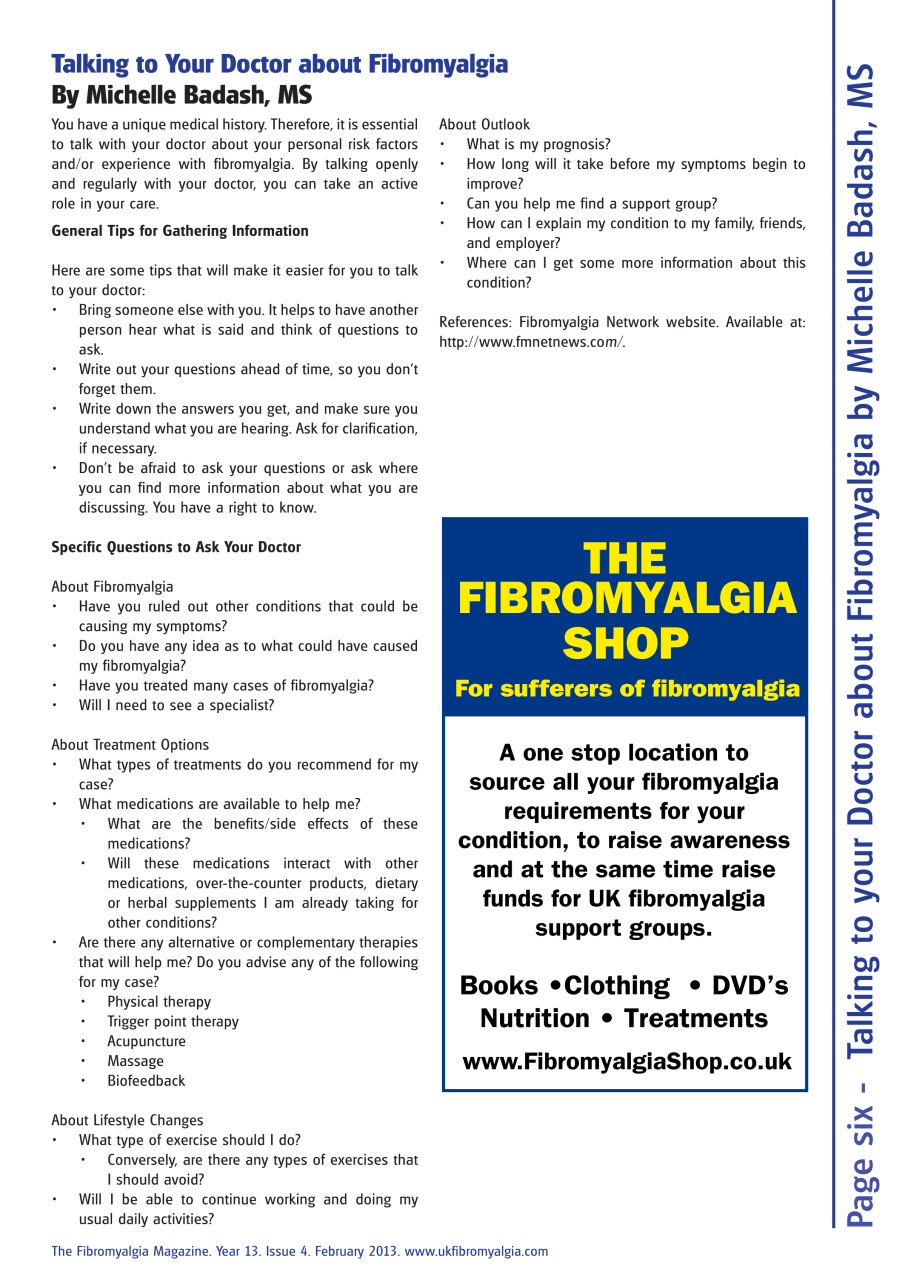 Fibromyalgia Magazine Preview Pages