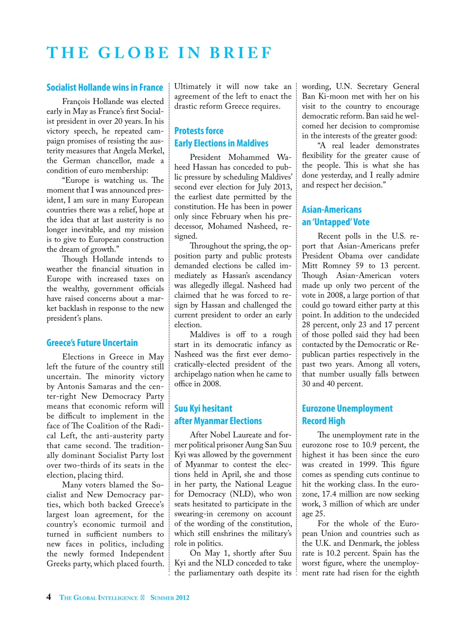 The Global Intelligence Preview Pages