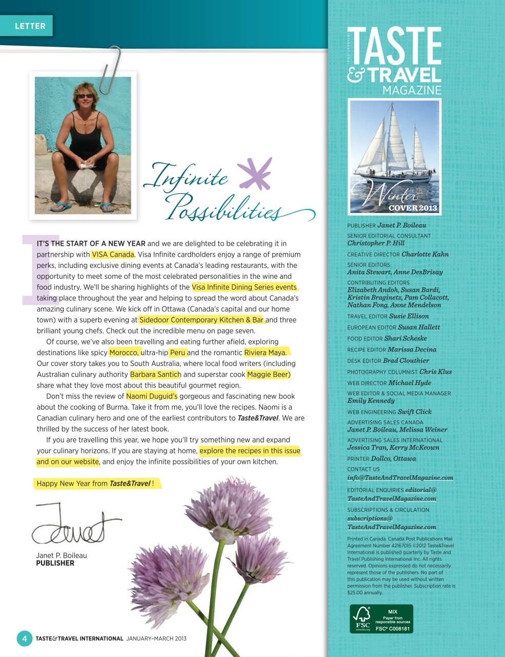 Taste & Travel International Preview Pages