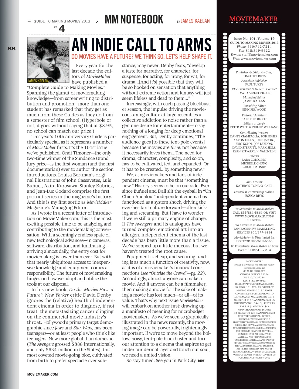 MovieMaker Magazine Preview Pages