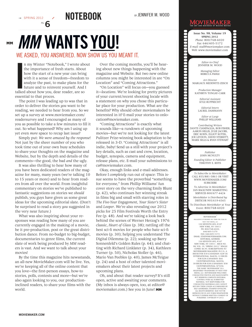 MovieMaker Magazine Preview Pages