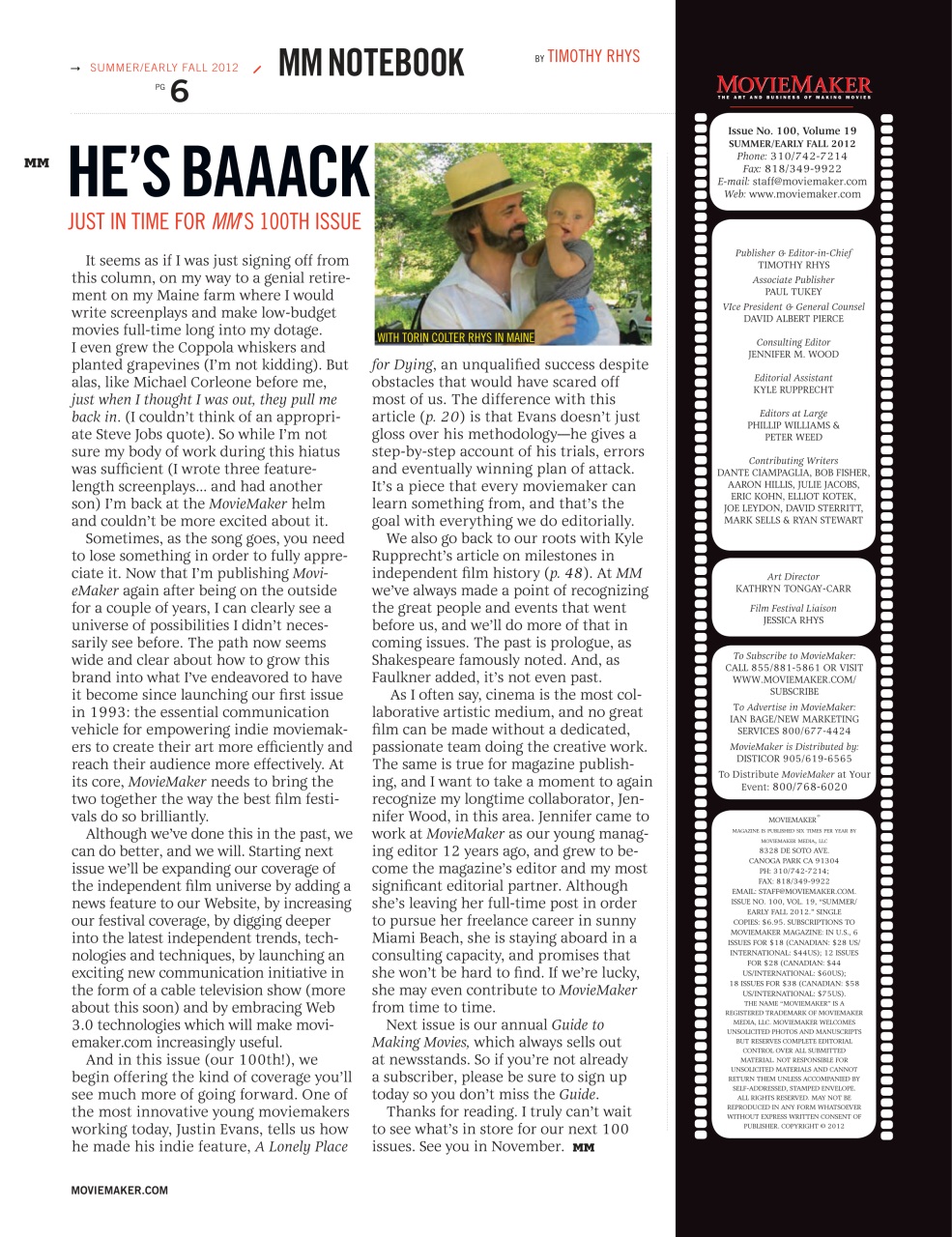 MovieMaker Magazine Preview Pages