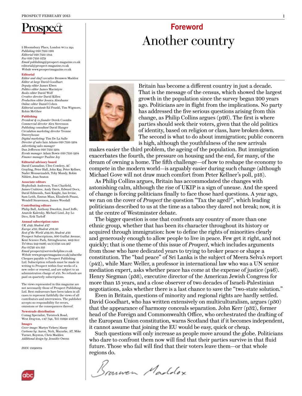 Prospect Magazine Preview Pages