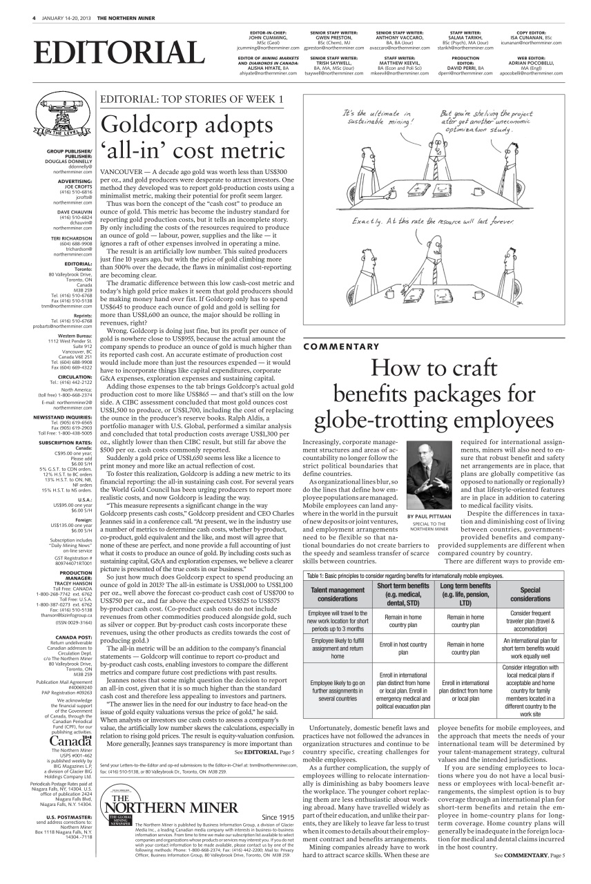 The Northern Miner Preview Pages