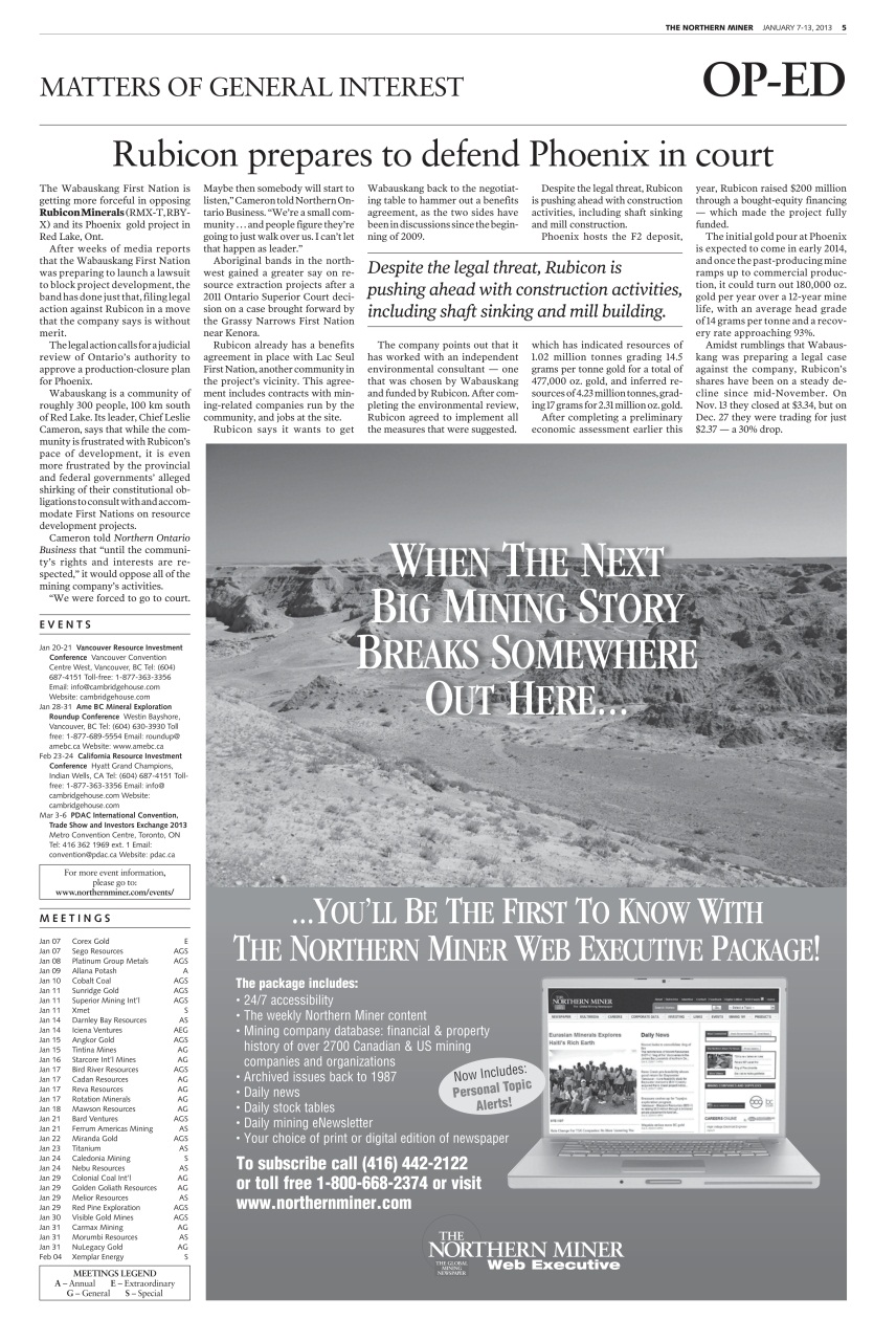 The Northern Miner Preview Pages