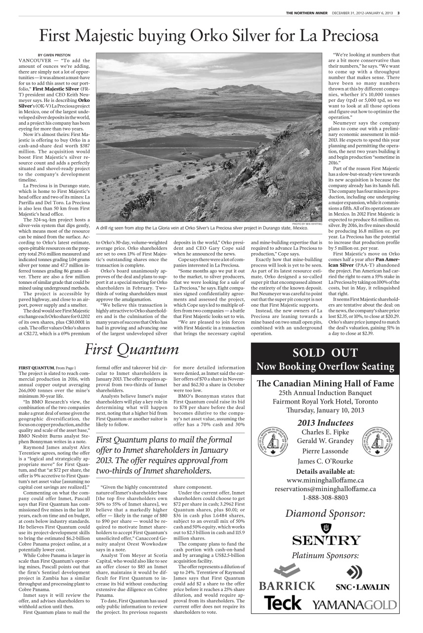 The Northern Miner Preview Pages