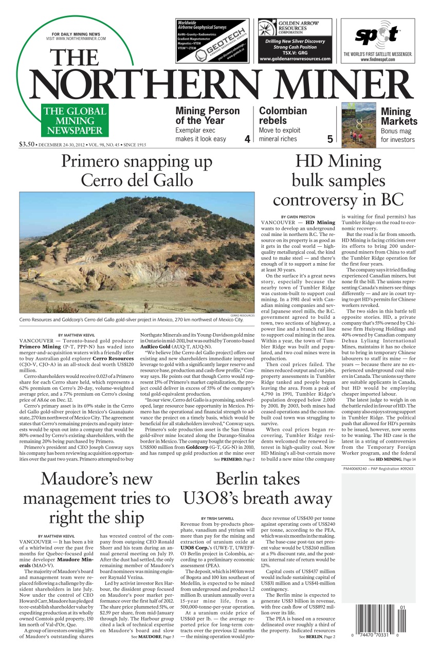 The Northern Miner Preview Pages