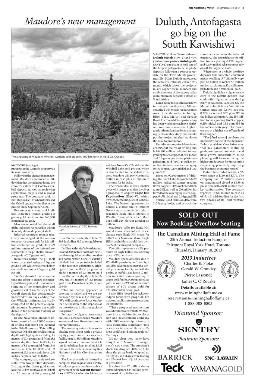 The Northern Miner Preview Pages