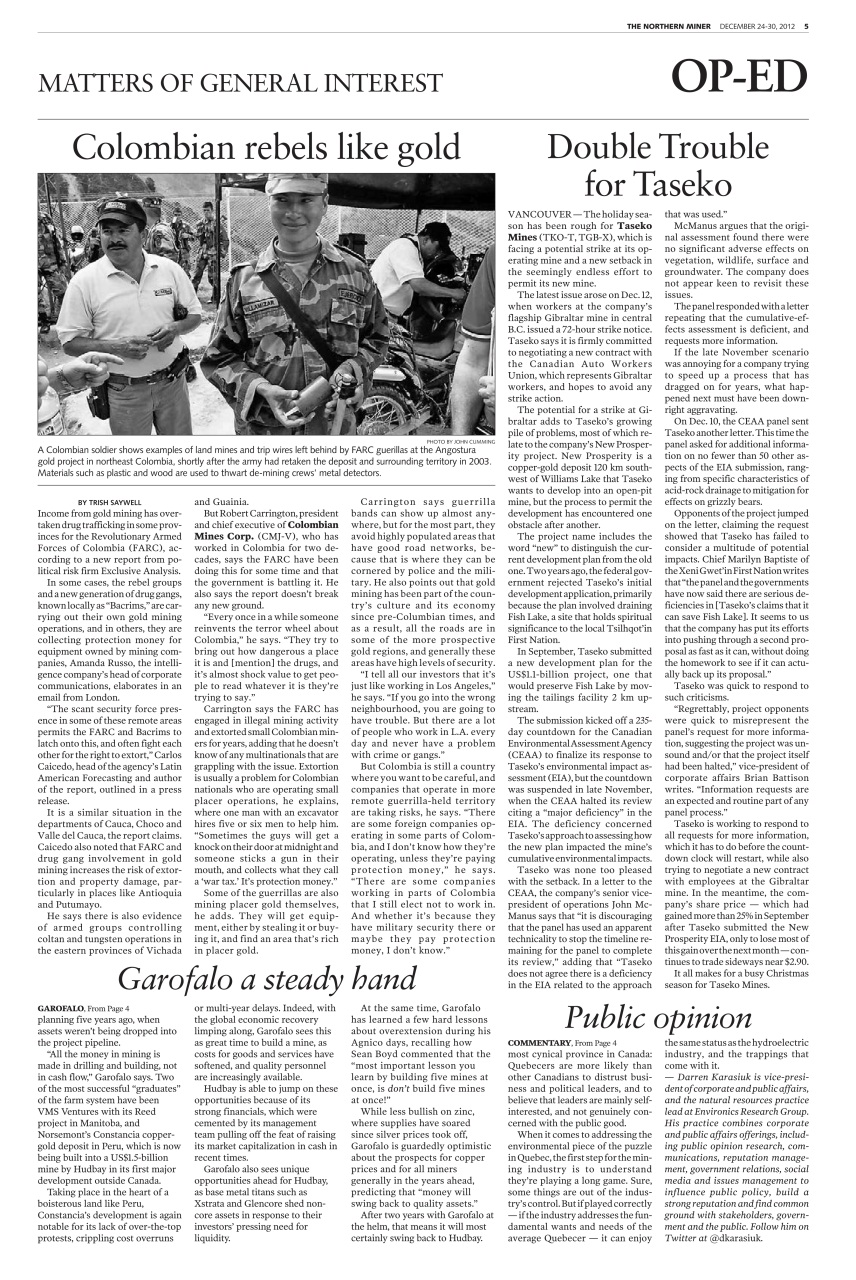 The Northern Miner Preview Pages