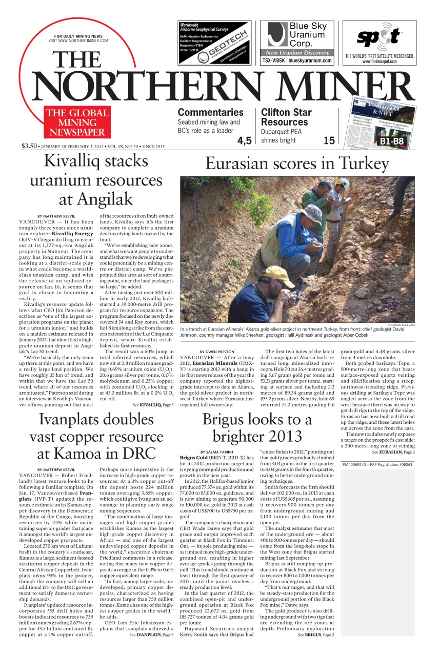 The Northern Miner Preview Pages