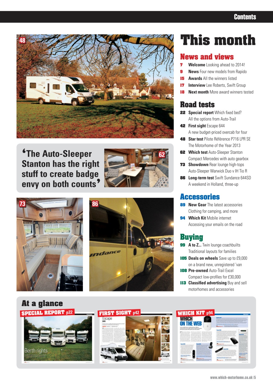 What Motorhome magazine Preview Pages