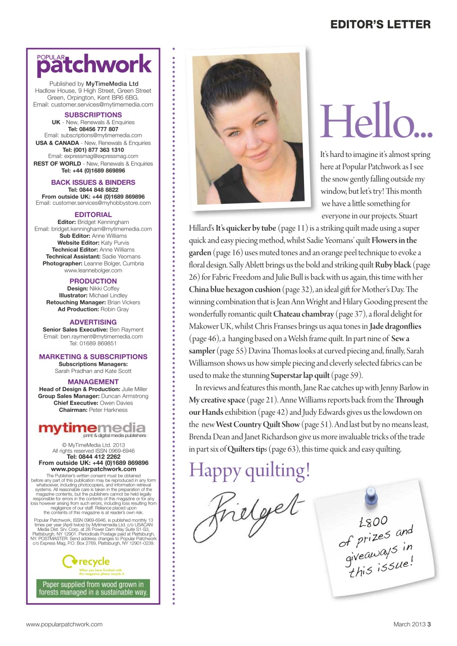 Popular Patchwork Magazine Preview Pages