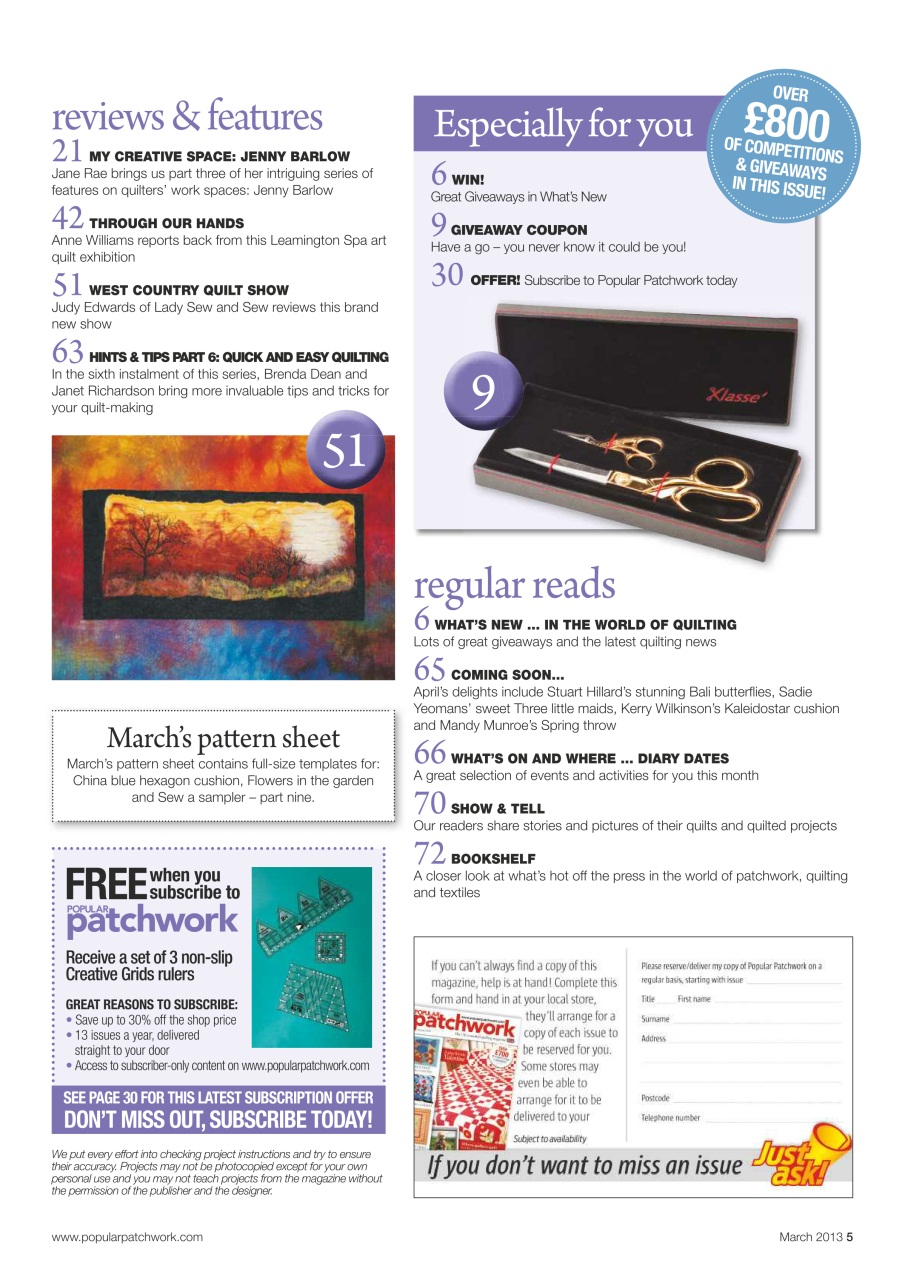 Popular Patchwork Magazine Preview Pages
